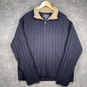 Vintage Abercrombie & Fitch Sweater Men's XL Lambs Wool Full Zip Cardigan Y2K